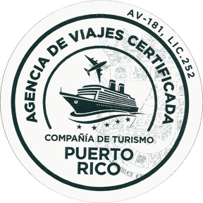 Sello de Agencia de Viajes Certificada — Compañía de Turismo de Puerto Rico, AV-181, Lic.252