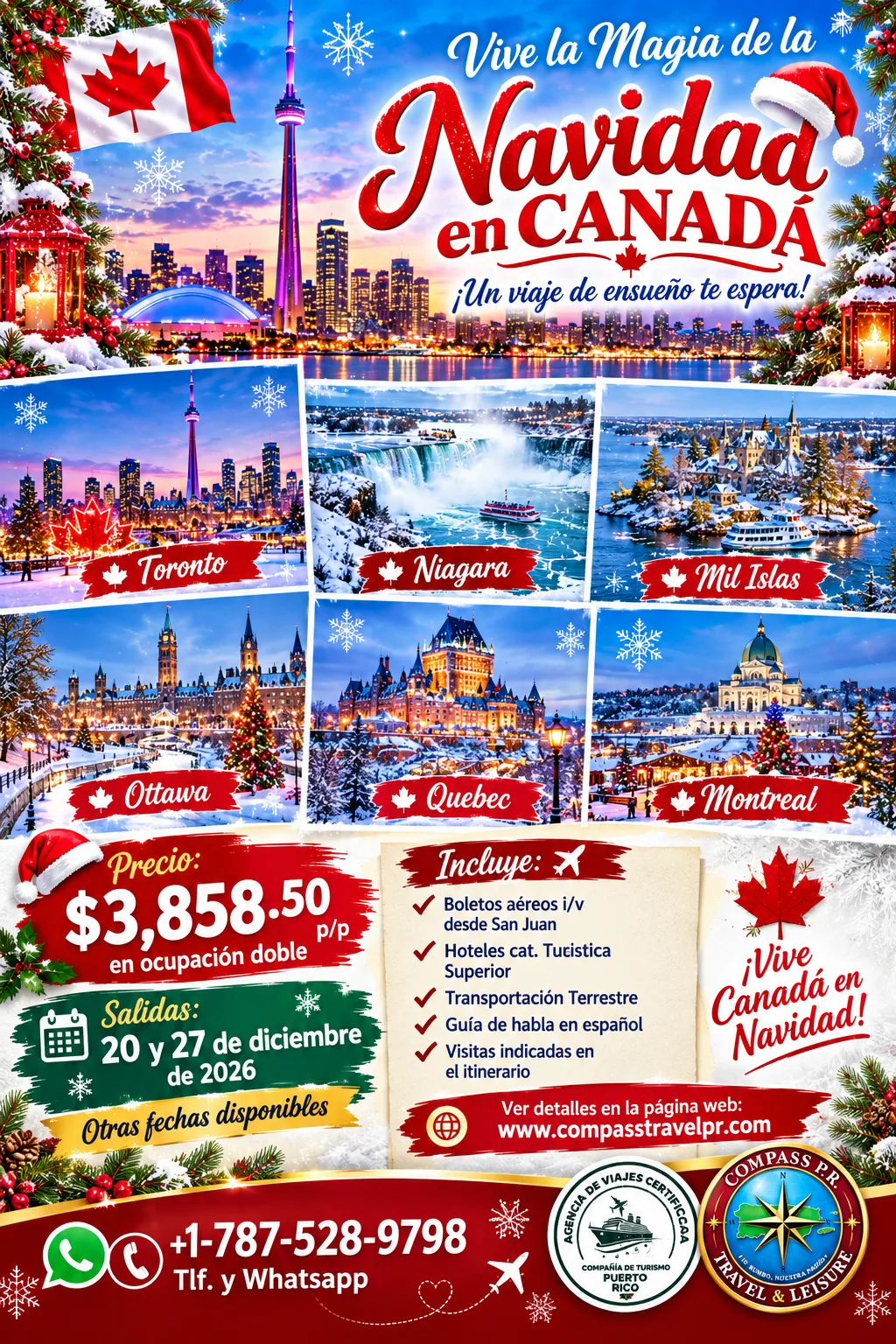 Celebra la Navidad en Canadá y los mercadillos Navideños